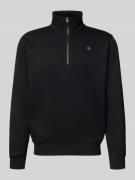 G-Star Raw Sweatshirt mit Troyer-Kragen und Logo-Stitching in Black, G...