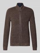 camel active Slim Fit Strickjacke Modell 'Mouline' in Dunkelbraun, Grö...