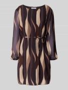 ZABAIONE Minikleid mit Bindegürtel Modell 'Sa44raa' in Mittelbraun, Gr...