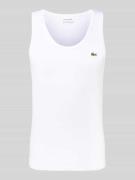 Lacoste Slim Fit Tank Top aus reiner Baumwolle in Weiss, Größe XS
