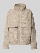 Jake*s Casual Jacke mit Stehkragen und Pattentaschen in Stein, Größe 3...