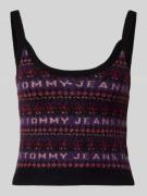 Tommy Jeans Slim Fit Top mit Woll-Anteil Modell 'FAIRISLE' in Black, G...