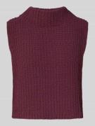 monari Pullunder mit geripptem Stehkragen in Bordeaux, Größe 42