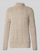 RAGMAN Regular Fit Rollkragenpullover mit gerippten Abschlüssen in Off...