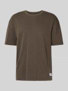 Samsøe Samsøe T-Shirt mit Label-Detail in Dunkelbraun, Größe L