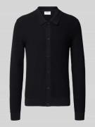 Lindbergh Strickjacke mit Knopfleiste in Black, Größe L