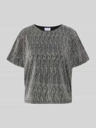 Vila Cropped T-Shirt mit Rundhalsausschnitt Modell 'SILNA' in Silber, ...