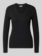 More & More Longsleeve mit V-Ausschnitt in Black, Größe 34