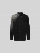 MM6 Maison Margiela Jeanshemd mit Knopfleiste in Anthrazit, Größe 48
