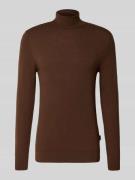 Blend Rollkragenpullover mit Label-Detail Modell 'BAGGE' in Mittelbrau...