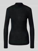 Rich & Royal Longsleeve aus Viskose-Mix mit Stehkragen in Black, Größe...