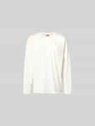 Diesel Longsleeve mit Label-Stitching in Weiss, Größe L