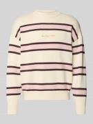 BLKVIS Strickpullover mit gerippten Abschlüssen in Offwhite, Größe L