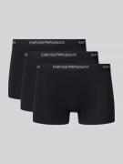 Emporio Armani Trunks im 3er-Pack mit Logo-Bund in Black, Größe L