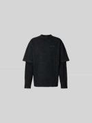 DAILY PAPER Longsleeve mit Label-Print in Black, Größe L