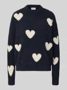 Jake*s Casual Strickpullover im Allover-Look in Dunkelblau, Größe L