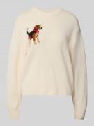 Jake*s Casual Oversized Strickpullover mit Motiv-Print in Ecru, Größe ...