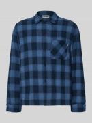 REVIEW Karohemd in verkürztem Schnitt mit Brusttasche in Marine, Größe...