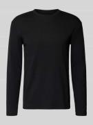 Tom Tailor Denim Regular Fit Langarmshirt aus geripptem Baumwoll-Mix i...