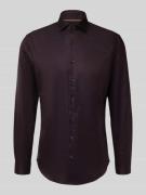 Jake*s Slim Fit Businesshemd aus Baumwolle mit Haifischkragen in Pflau...