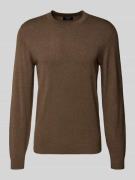 MCNEAL Strickpullover mit gerippten Abschlüssen in Hellbraun Melange, ...