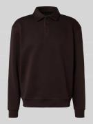 MCNEAL Poloshirt mit gerippten Abschlüssen in Schoko, Größe L