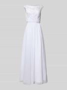 Laona Regular Fit Abendkleid mit floralem Spitzenbesatz in Weiss, Größ...