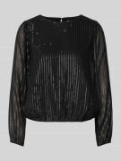 comma Blusenshirt mit Rundhalsausschnitt in Black, Größe 34