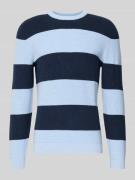 MCNEAL Strickpullover mit Streifenmuster und Rundhalsausschnitt in Ble...