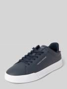 Tommy Hilfiger Low Top Sneaker aus Leder-Mix in Dunkelblau, Größe 40