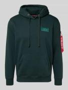 Alpha Industries Regular Fit Hoodie mit Logo-Patch in Petrol, Größe L
