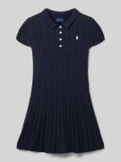 Polo Ralph Lauren Kids Slim Fit Kleid in Strick-Optik in Marine, Größe...