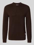 Matinique Strickpullover aus Lammwolle mit Rundhalsausschnitt in Dunke...