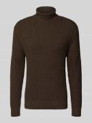 SELECTED HOMME Regular Fit Rollkragenpullover in Waffel-Struktur Model...