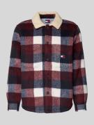 Tommy Jeans Oversized Hemdjacke mit Teddy-Fleece in Marine, Größe S