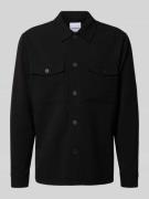 Lindbergh Hemdjacke mit Knopfleiste in Black, Größe L