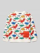 Blue Seven Regular Fit Pullover mit Allover-Motiv-Print in Offwhite, G...