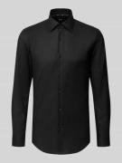BOSS Slim Fit Businesshemd aus Baumwoll-Mix Modell 'HANK' in Black, Gr...