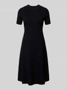 ARMANI EXCHANGE Knielanges Strickkleid in Ripp-Optik mit 1/2-Arm in Bl...