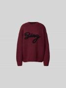 Anine Bing Pullover mit Label-Stitching in Bordeaux, Größe S