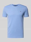 Tommy Jeans Regular Fit T-Shirt aus Baumwoll-Mix in Hellblau Melange, ...