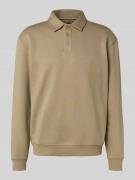 MCNEAL Poloshirt mit gerippten Abschlüssen in Mud, Größe L