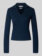 Tommy Hilfiger Slim Fit Langarmshirt aus reiner Baumwolle mit Polokrag...