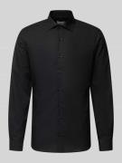 ETERNA Slim Fit Business-Hemd mit Knopfleiste in Black, Größe 39