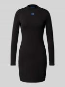 Hugo Blue Minikleid mit Label-Badge Modell 'Nilla' in Black, Größe L