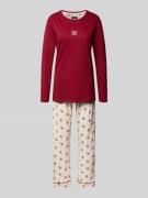 Happy Shorts Pyjama mit Rundhalsausschnitt Modell 'XMAS' in Bordeaux, ...