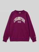 CHAMPION Sweatshirt mit Label-Print Modell 'COLLEGE' in Lila, Größe 12...