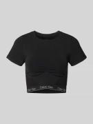 Calvin Klein Underwear Cropped T-Shirt mit Label-Details in Black, Grö...