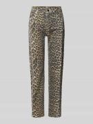 Christian Berg Woman Hose im Leo-Look mit Gesäßtaschen in Dunkelgrau, ...