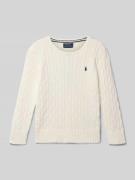 Polo Ralph Lauren Kids Strickpullover mit Zopfmuster und Label-Stitchi...